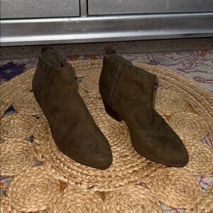 Old Navy Dark Olive Ankle Booties